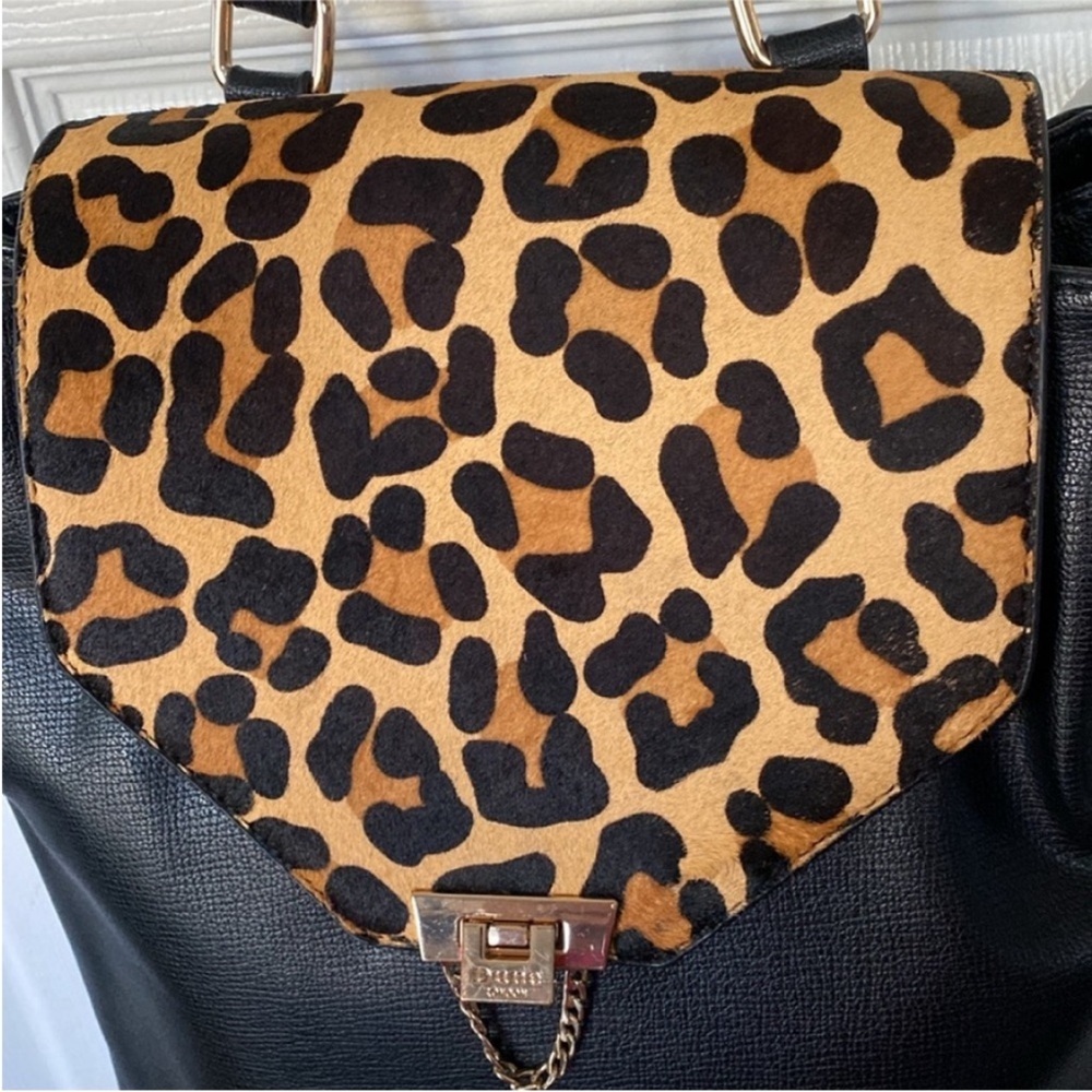 Dune London Backpack Black Leopard Accent - Picture 3 of 14